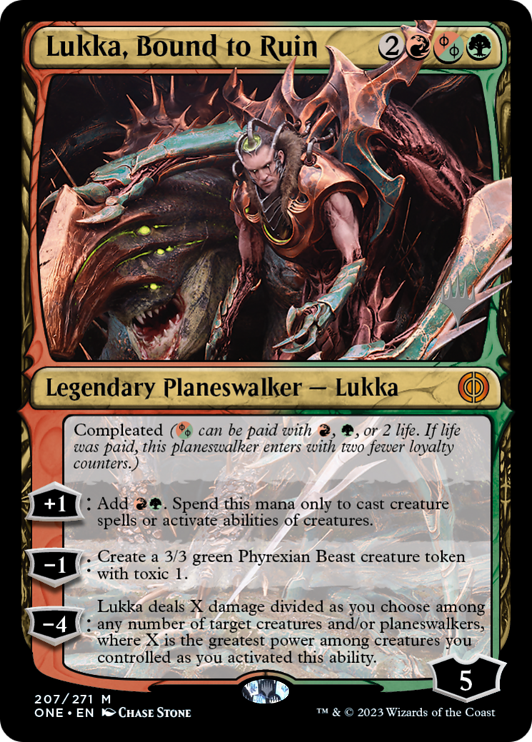 Lukka, Bound to Ruin (Promo Pack) [Phyrexia: All Will Be One Promos] | Anubis Games and Hobby