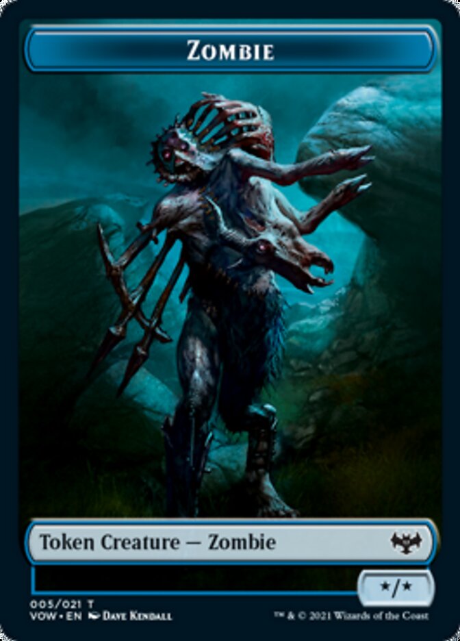 Zombie (008) // Zombie (005) Double-Sided Token [Innistrad: Crimson Vow Tokens] | Anubis Games and Hobby