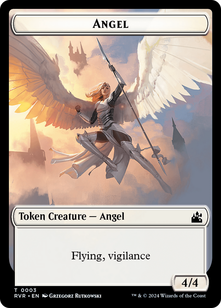Elf Knight // Angel (0003) Double-Sided Token [Ravnica Remastered Tokens] | Anubis Games and Hobby