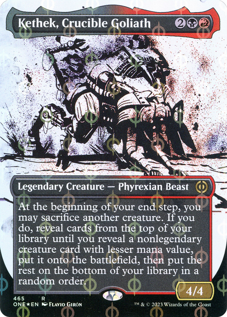 Kethek, Crucible Goliath (Borderless Ichor Step-and-Compleat Foil) [Phyrexia: All Will Be One] | Anubis Games and Hobby