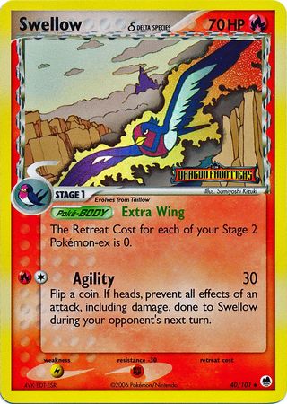 Swellow (40/101) (Delta Species) (Stamped) [EX: Dragon Frontiers] | Anubis Games and Hobby