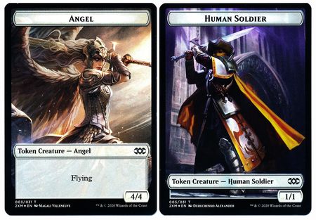 Angel // Human Soldier Double-Sided Token [Double Masters Tokens] | Anubis Games and Hobby