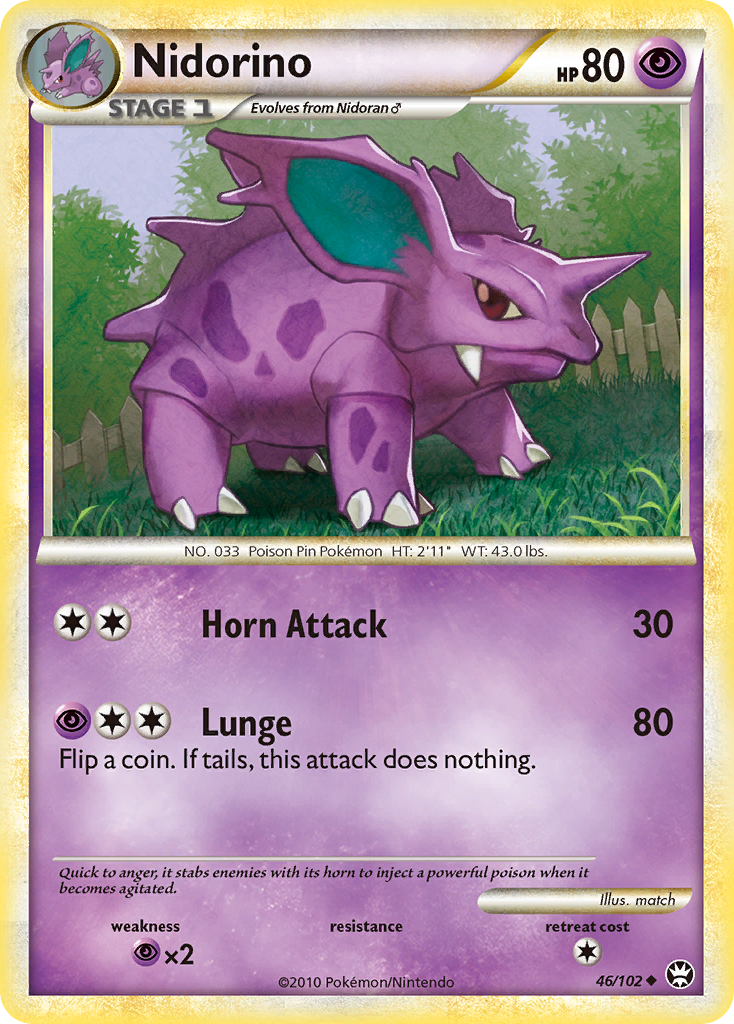 Nidorino (46/102) [HeartGold & SoulSilver: Triumphant] | Anubis Games and Hobby