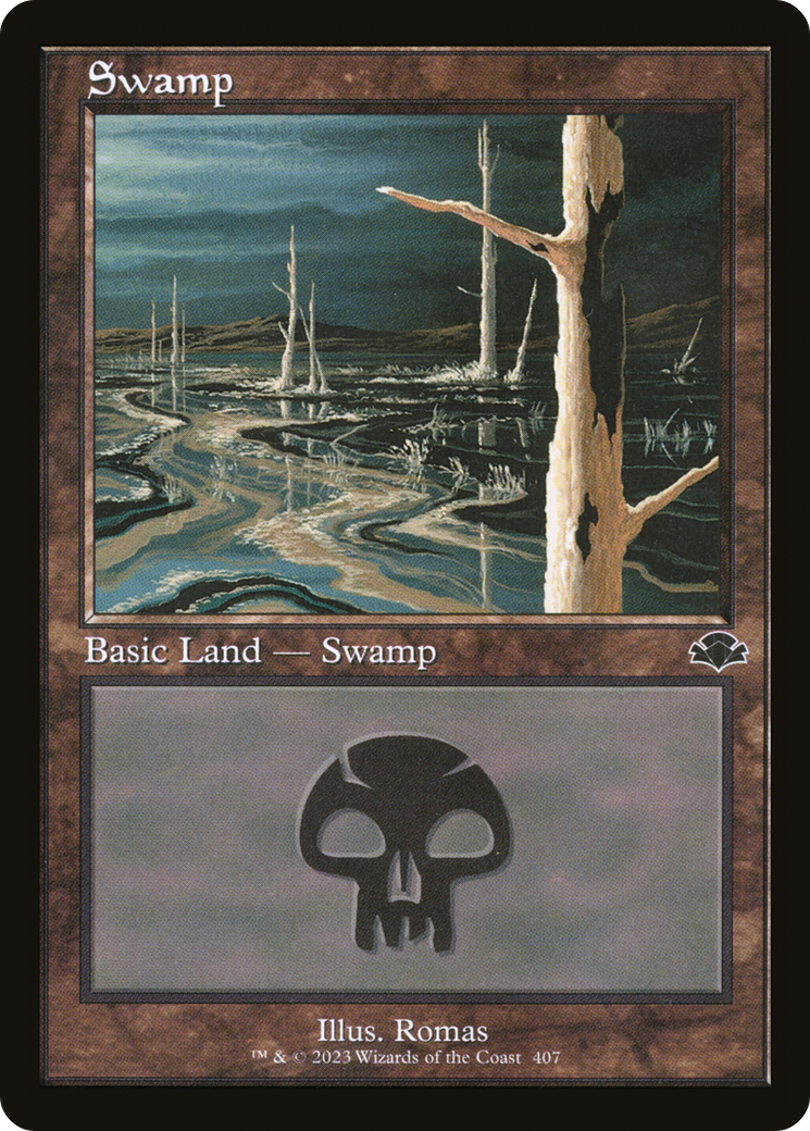 Swamp (407) (Retro) [Dominaria Remastered] | Anubis Games and Hobby