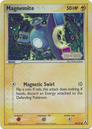 Magnemite (59/92) (Stamped) [EX: Legend Maker] | Anubis Games and Hobby