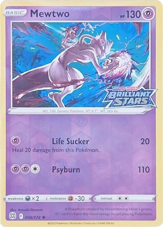 Mewtwo (056/172) (Brilliant Stars Stamped) [Sword & Shield: Brilliant Stars] | Anubis Games and Hobby