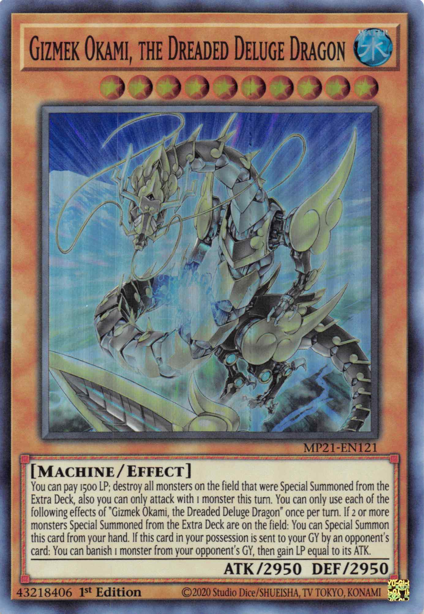 Gizmek Okami, the Dreaded Deluge Dragon [MP21-EN121] Super Rare | Anubis Games and Hobby