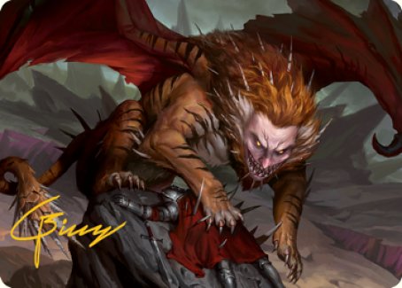 Manticore Art Card (Gold-Stamped Signature) [Dungeons & Dragons: Adventures in the Forgotten Realms Art Series] | Anubis Games and Hobby