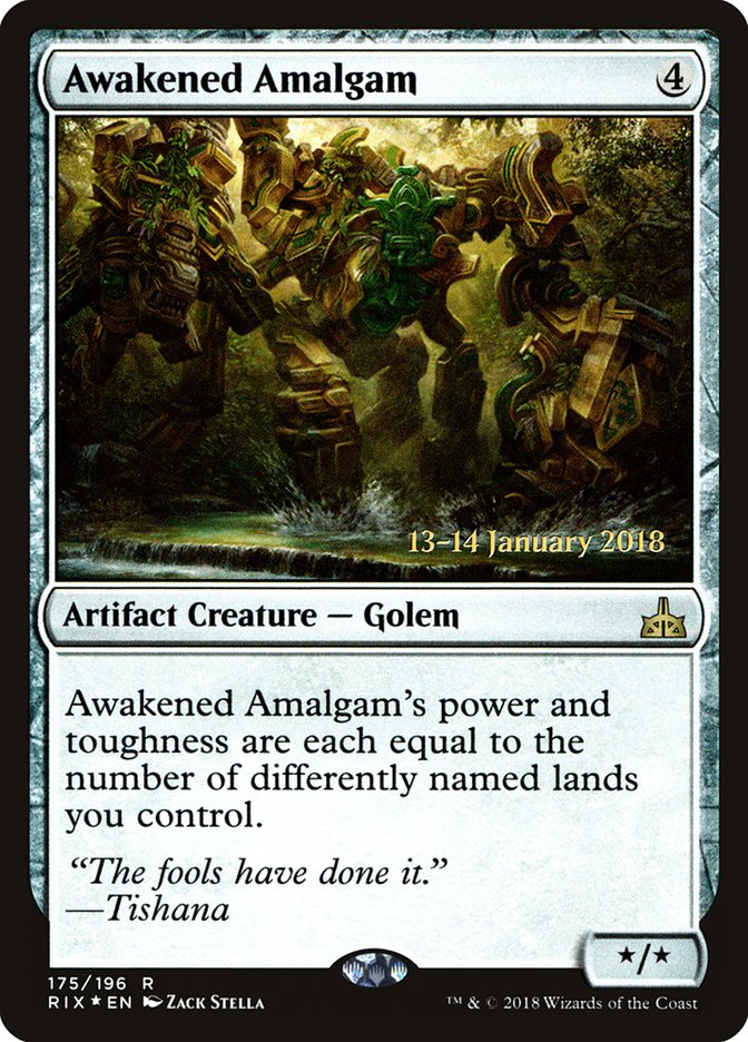 Awakened Amalgam [Rivals of Ixalan Prerelease Promos] | Anubis Games and Hobby