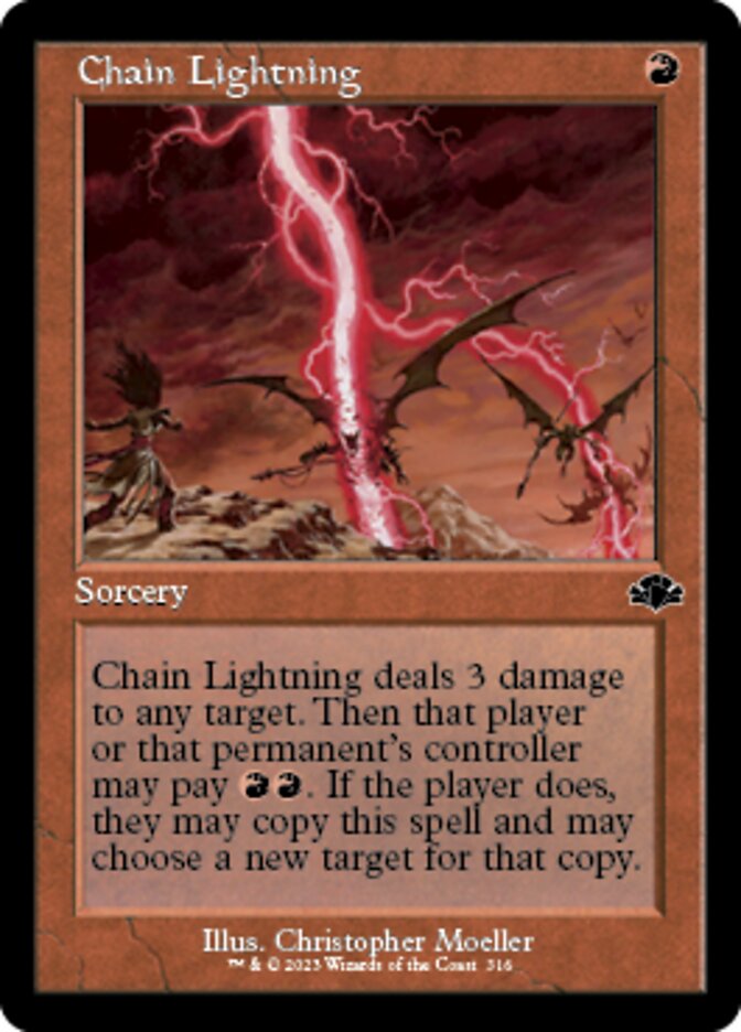 Chain Lightning (Retro) [Dominaria Remastered] | Anubis Games and Hobby