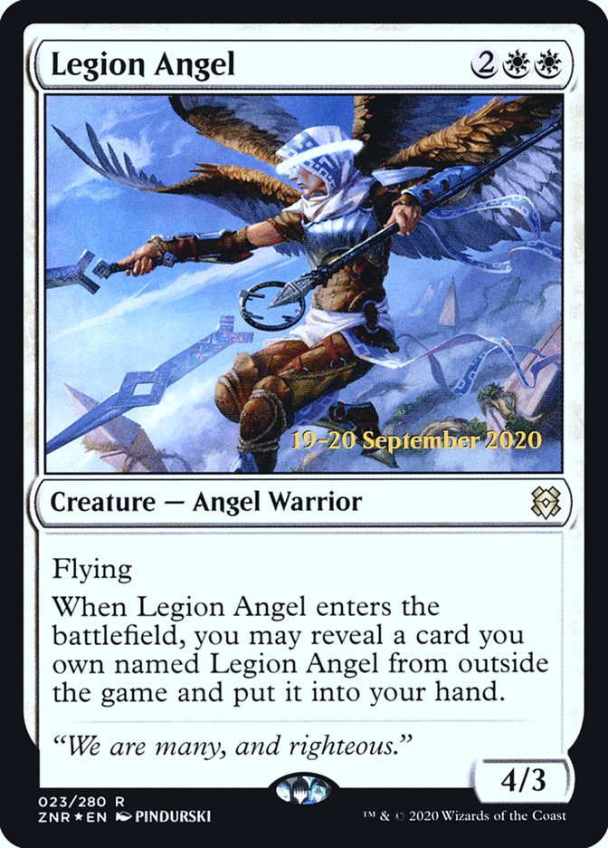 Legion Angel [Zendikar Rising Prerelease Promos] | Anubis Games and Hobby