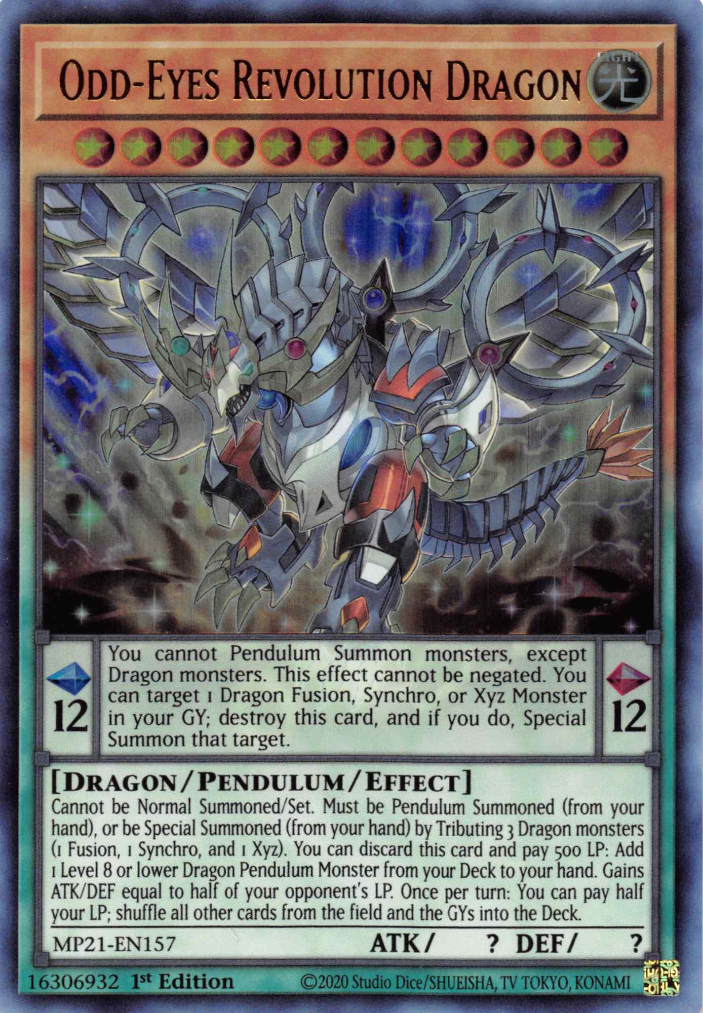 Odd-Eyes Revolution Dragon [MP21-EN157] Ultra Rare | Anubis Games and Hobby