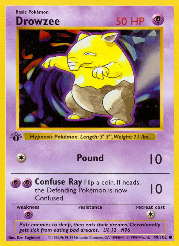 Drowzee (49/102) (Shadowless) [Base Set 1st Edition] | Anubis Games and Hobby