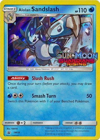 Alolan Sandslash (SM18) (Staff Prerelease Promo) [Sun & Moon: Black Star Promos] | Anubis Games and Hobby