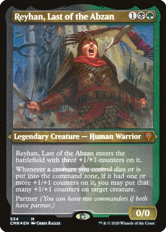 Reyhan, Last of the Abzan (Etched) [Commander Legends] | Anubis Games and Hobby