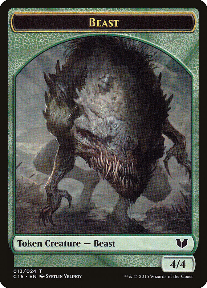 Beast // Snake (017) Double-Sided Token [Commander 2015 Tokens] | Anubis Games and Hobby