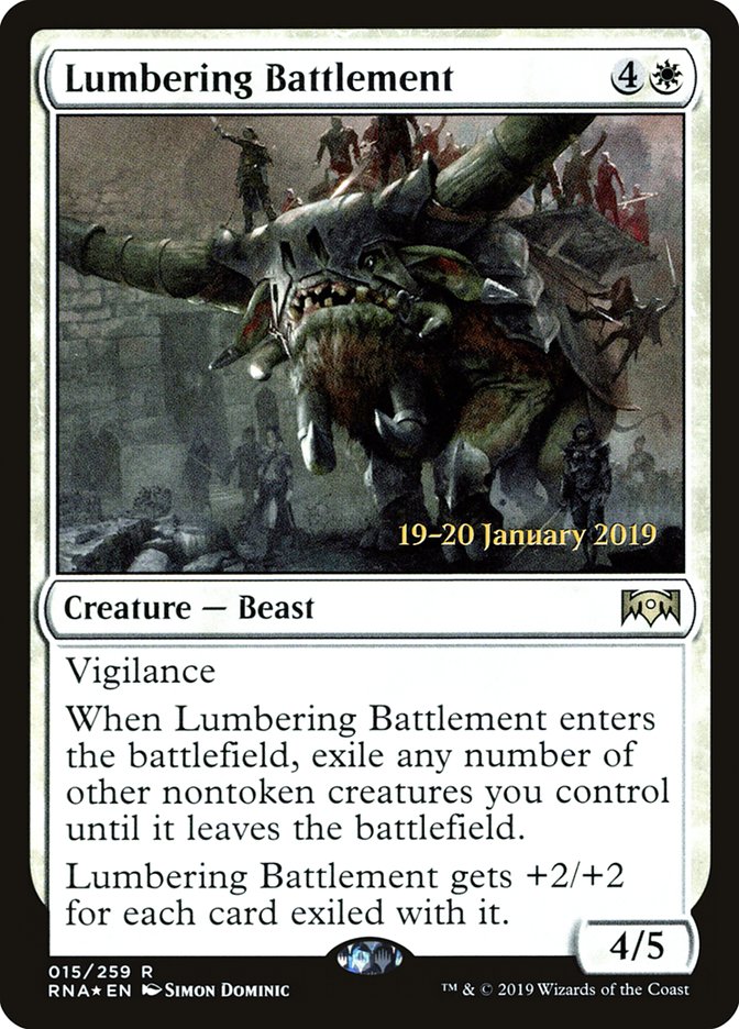 Lumbering Battlement [Ravnica Allegiance Prerelease Promos] | Anubis Games and Hobby