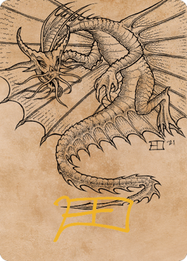 Ancient Gold Dragon Art Card (44) (Gold-Stamped Signature) [Commander Legends: Battle for Baldur's Gate Art Series] | Anubis Games and Hobby