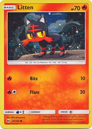 Litten (24/149) (Cosmos Holo) [Sun & Moon: Base Set] | Anubis Games and Hobby