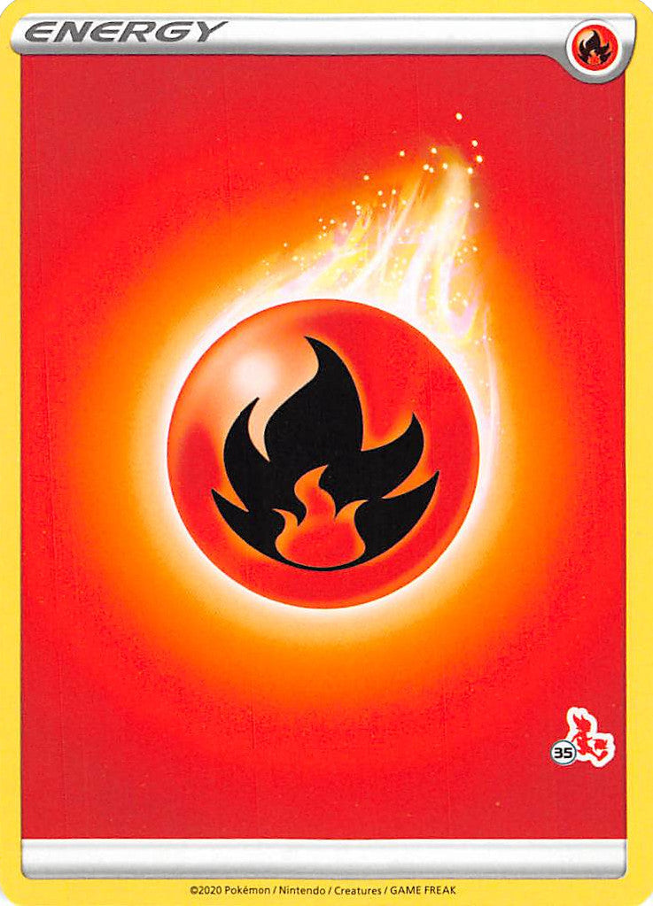 Fire Energy (Cinderace Stamp #35) [Battle Academy 2022] | Anubis Games and Hobby