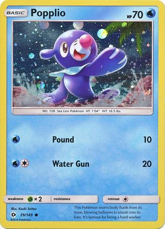 Popplio (39/149) (Cosmos Holo) [Sun & Moon: Base Set] | Anubis Games and Hobby