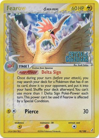 Fearow (18/100) (Delta Species) (Stamped) [EX: Crystal Guardians] | Anubis Games and Hobby