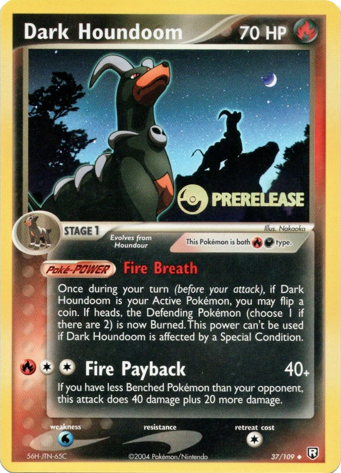 Dark Houndoom (37/109) (Prerelease Promo) [EX: Team Rocket Returns] | Anubis Games and Hobby