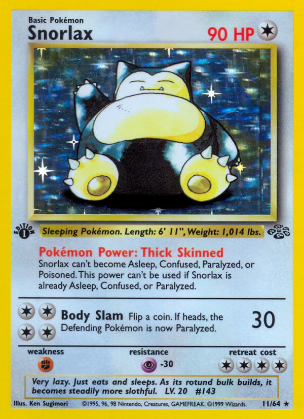 Snorlax (11/64) [Jungle 1st Edition] | Anubis Games and Hobby