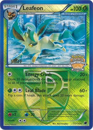 Leafeon (11/116) (Regional Championship Promo Staff) [Black & White: Plasma Freeze] | Anubis Games and Hobby