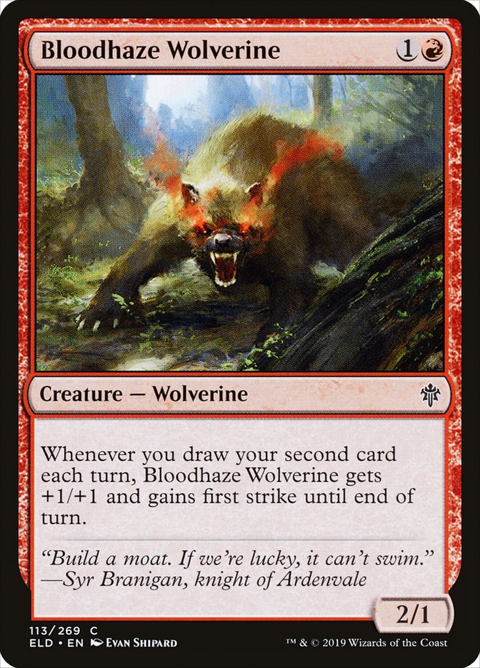 Bloodhaze Wolverine [Throne of Eldraine] | Anubis Games and Hobby