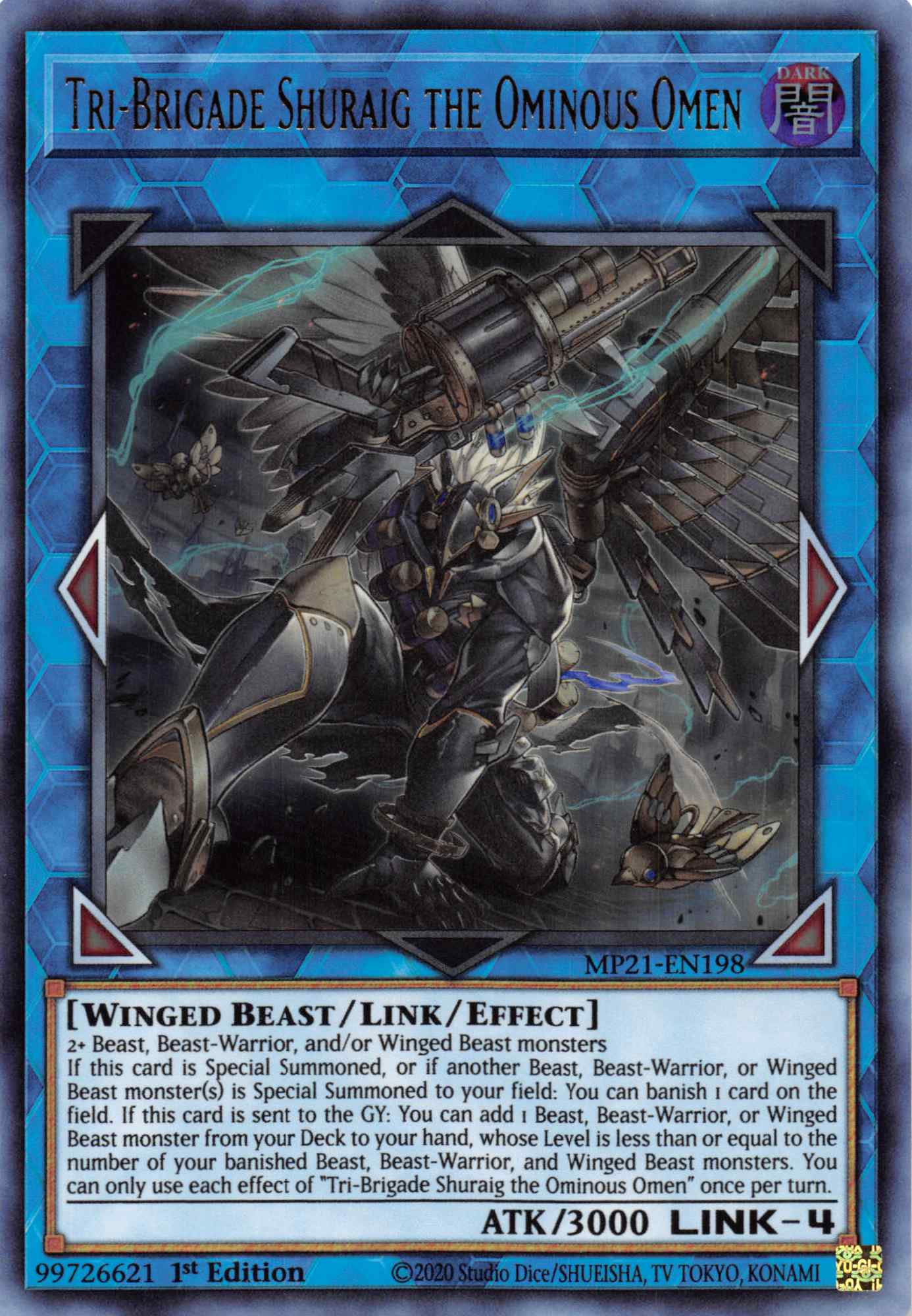 Tri-Brigade Shuraig the Ominous Omen [MP21-EN198] Ultra Rare | Anubis Games and Hobby