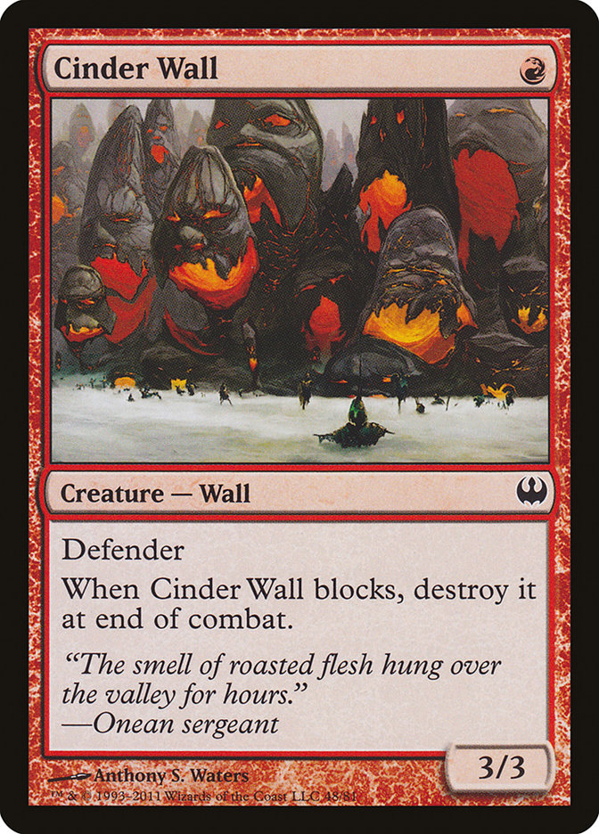 Cinder Wall [Duel Decks: Knights vs. Dragons] | Anubis Games and Hobby