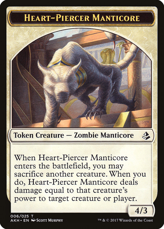 Heart-Piercer Manticore Token [Amonkhet Tokens] | Anubis Games and Hobby