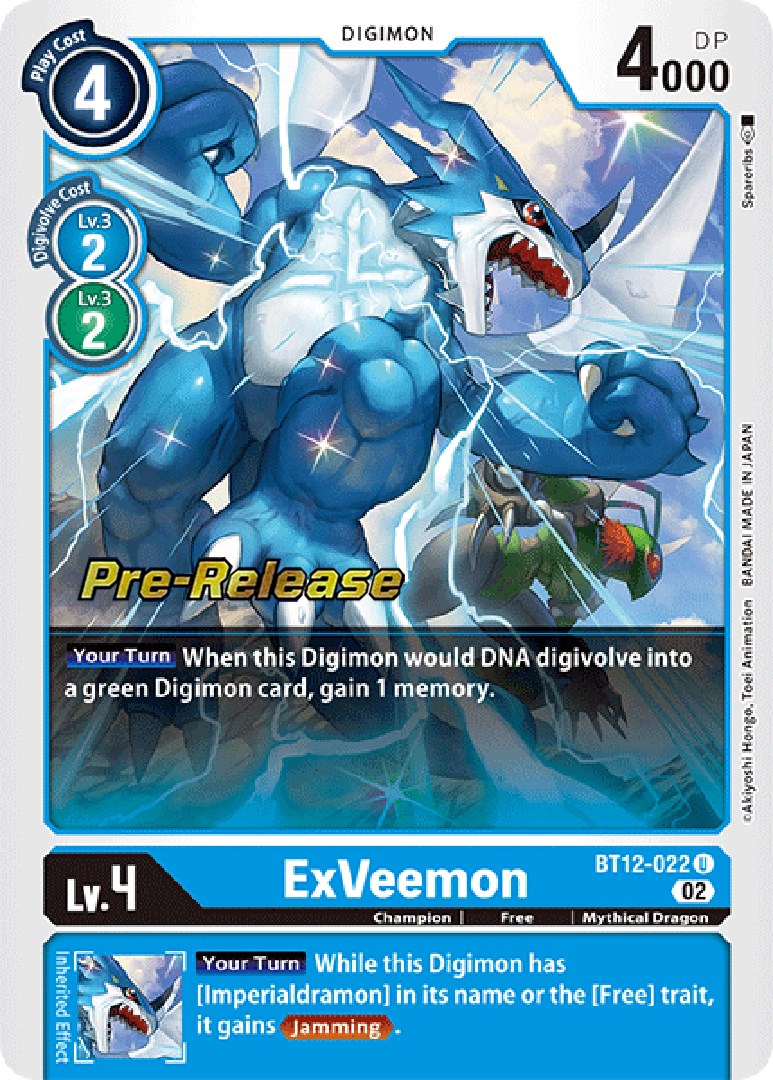 ExVeemon [BT12-022] [Across Time Pre-Release Cards] | Anubis Games and Hobby