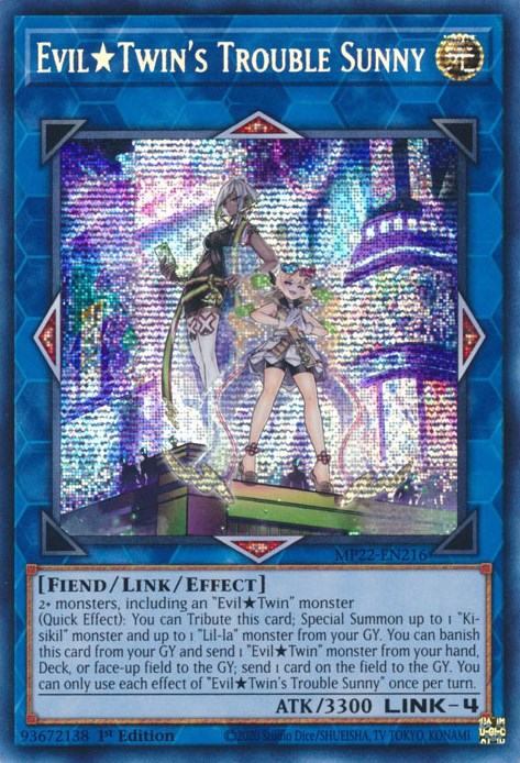 Evil Twin's Trouble Sunny [MP22-EN216] Prismatic Secret Rare | Anubis Games and Hobby