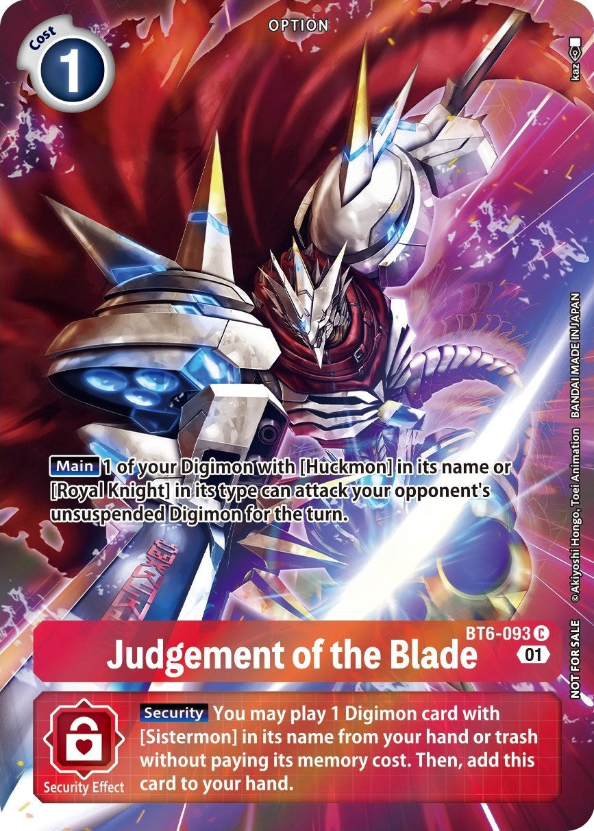 Judgement of the Blade [BT6-093] (Premium Deck Set) [Double Diamond Promos] | Anubis Games and Hobby