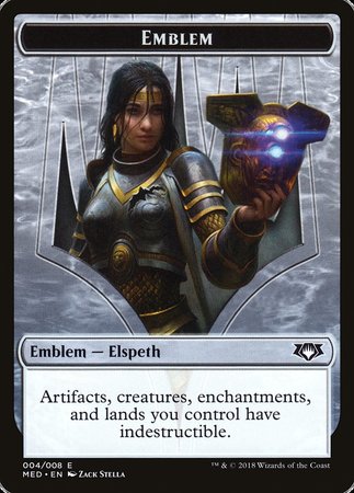 Emblem - Elspeth, Knight-Errant [Mythic Edition Tokens] | Anubis Games and Hobby