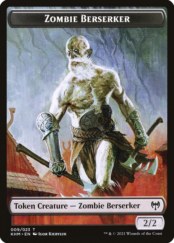 Treasure // Zombie Berserker Double-Sided Token [Kaldheim Tokens] | Anubis Games and Hobby