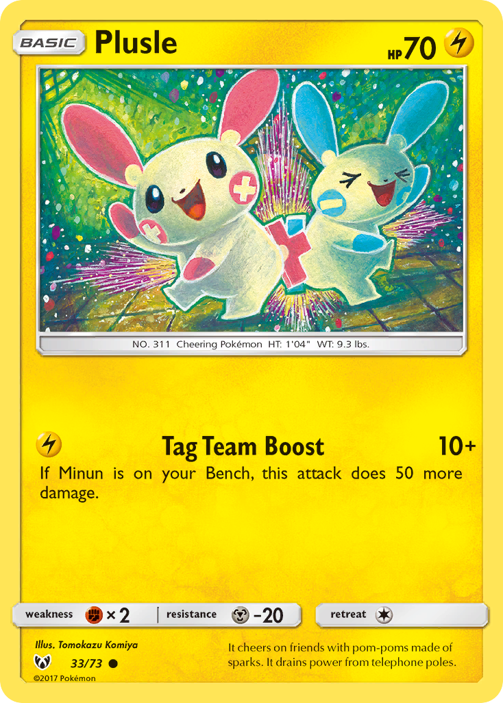 Plusle (33/73) [Sun & Moon: Shining Legends] | Anubis Games and Hobby