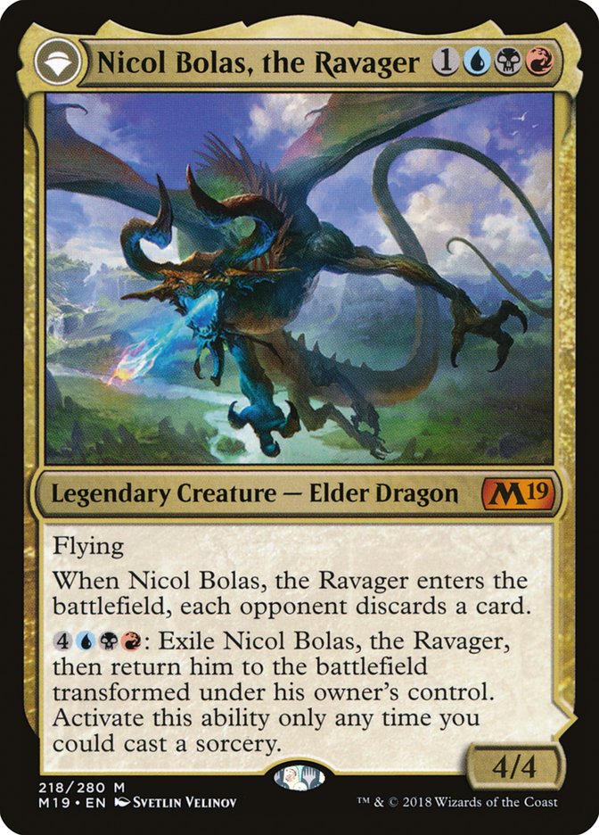 Nicol Bolas, the Ravager // Nicol Bolas, the Arisen [Core Set 2019] | Anubis Games and Hobby