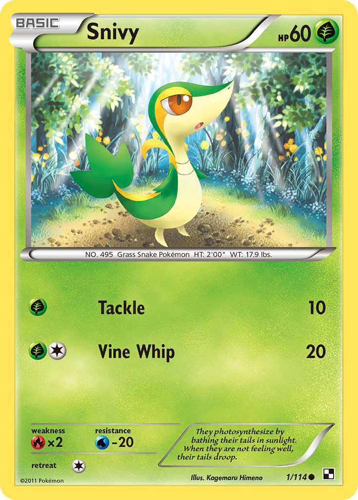 Snivy (1/114) (Cosmos Holo) [Black & White: Base Set] | Anubis Games and Hobby