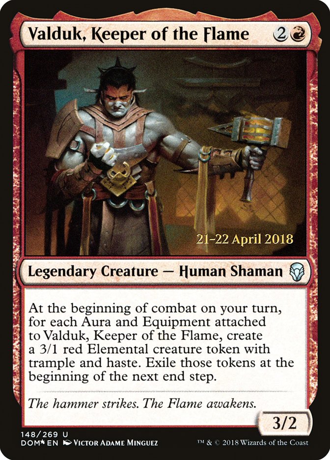 Valduk, Keeper of the Flame [Dominaria Prerelease Promos] | Anubis Games and Hobby