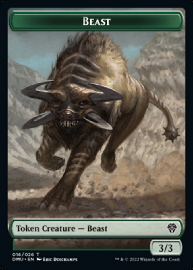 Kavu // Beast Double-Sided Token [Dominaria United Commander Tokens] | Anubis Games and Hobby