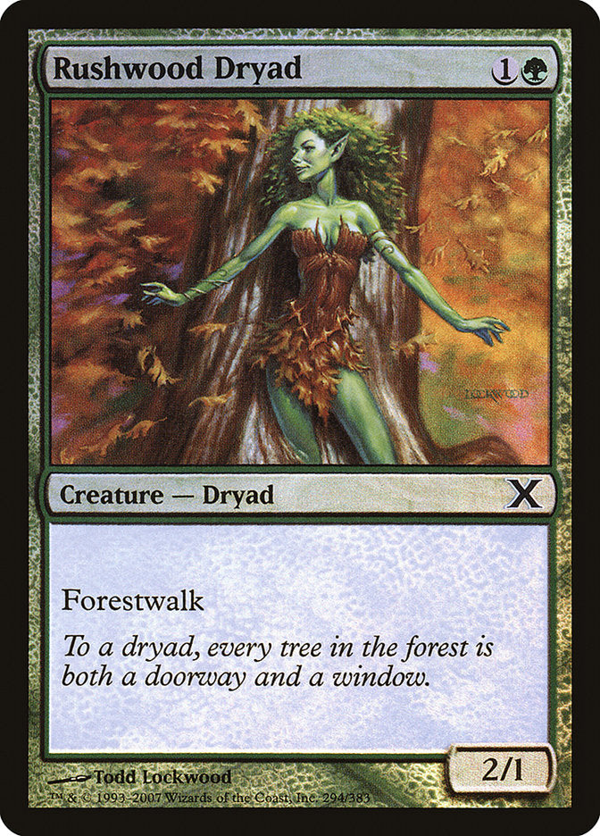 Rushwood Dryad (Premium Foil) [Tenth Edition] | Anubis Games and Hobby