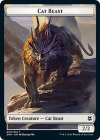 Cat Beast // Copy Double-Sided Token [Zendikar Rising Tokens] | Anubis Games and Hobby