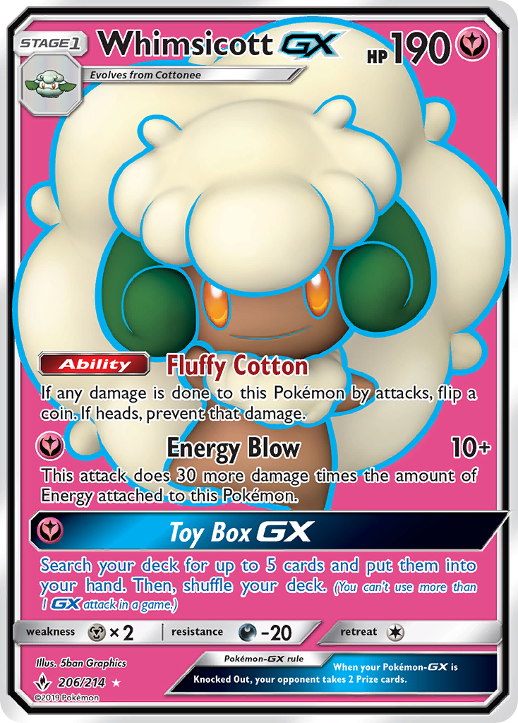 Whimsicott GX (206/214) [Sun & Moon: Unbroken Bonds] | Anubis Games and Hobby