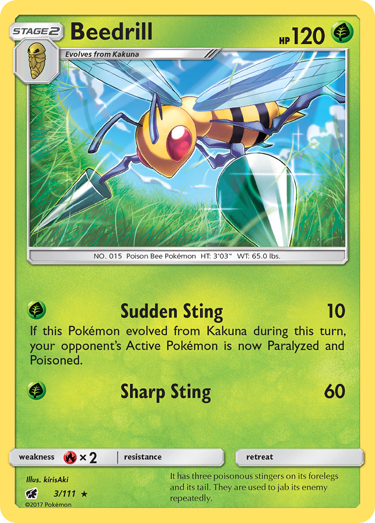 Beedrill (3/111) [Sun & Moon: Crimson Invasion] | Anubis Games and Hobby