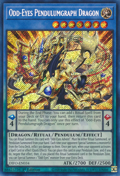 Odd-Eyes Pendulumgraph Dragon [DIFO-EN034] Secret Rare | Anubis Games and Hobby