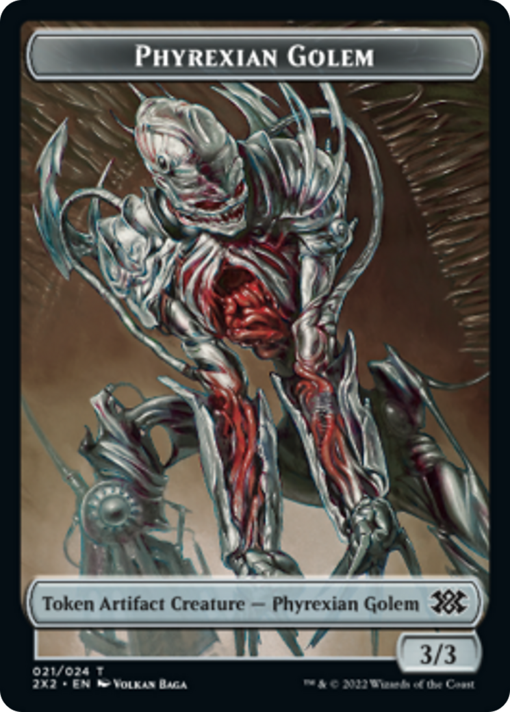 Saproling // Phyrexian Golem Double-Sided Token [Double Masters 2022 Tokens] | Anubis Games and Hobby