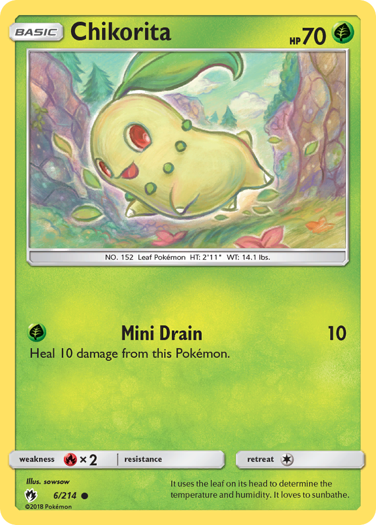 Chikorita (6/214) [Sun & Moon: Lost Thunder] | Anubis Games and Hobby